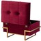 Rectangle Velvet Storage Ottoman Stool Box with Abstract Golden Legs | Decorative Sitting Bench for Living Room Home Decor with Unique Base Support